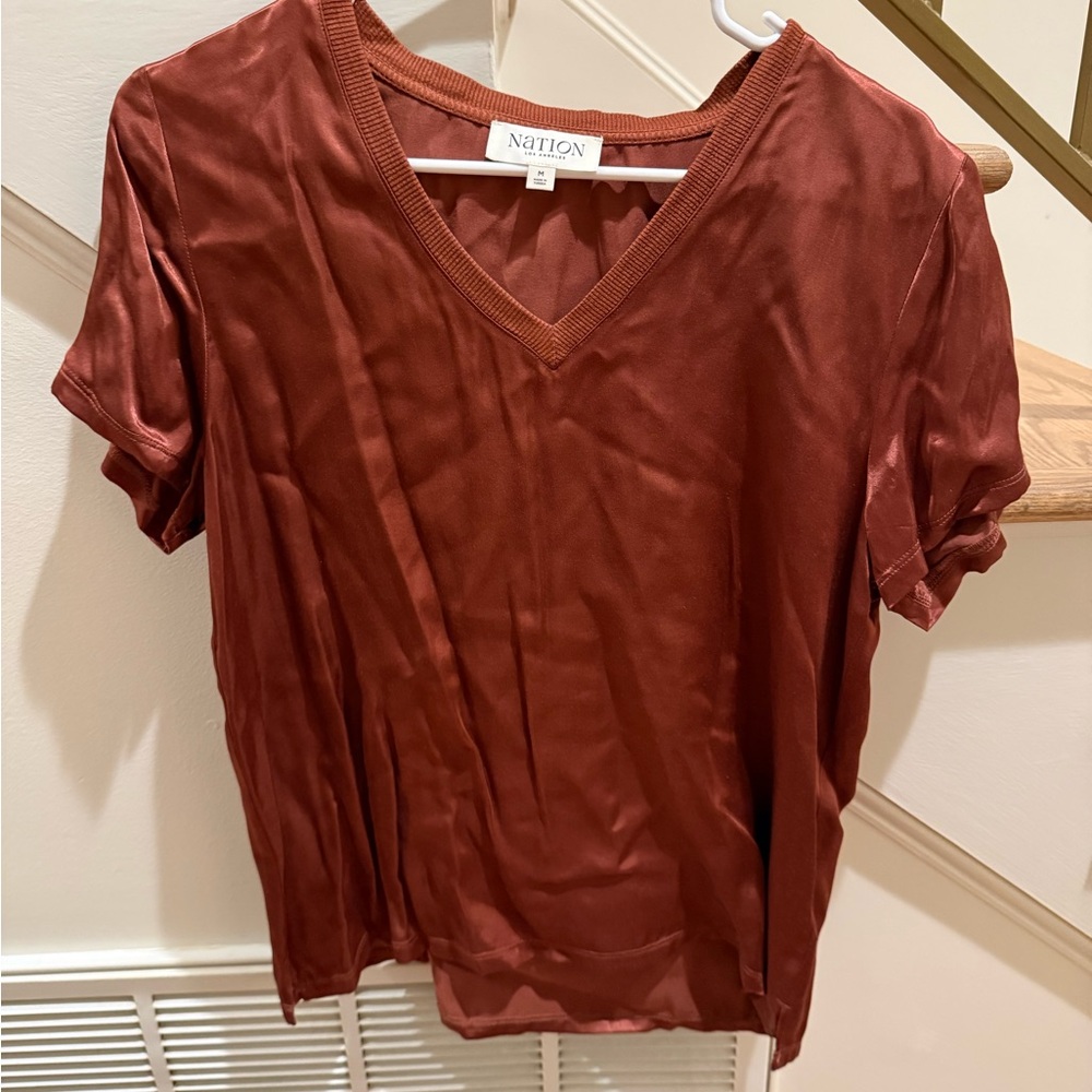 Nation LTD Women's Short Sleeve Top in Rust